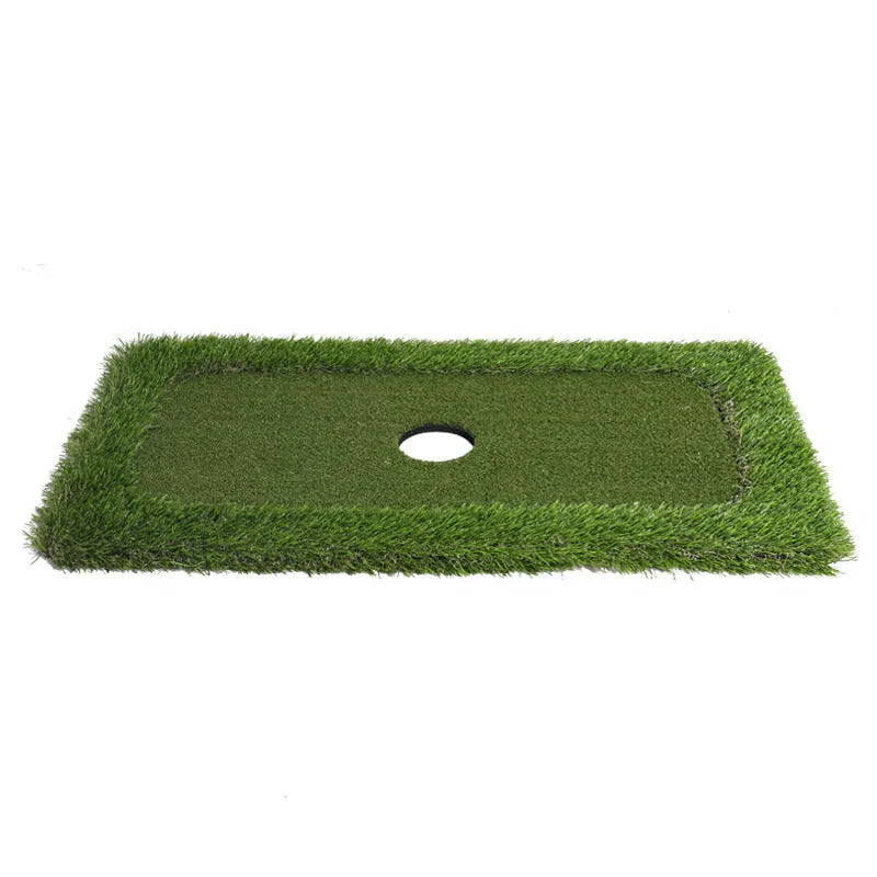 Green golf training mat with PP artificial grass surface and EVA foam base for indoor and outdoor practice