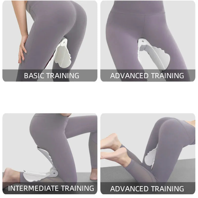 Pink hip trainer with silicone surface measuring 27cm by 9.5cm for pelvic floor and inner thigh exercises