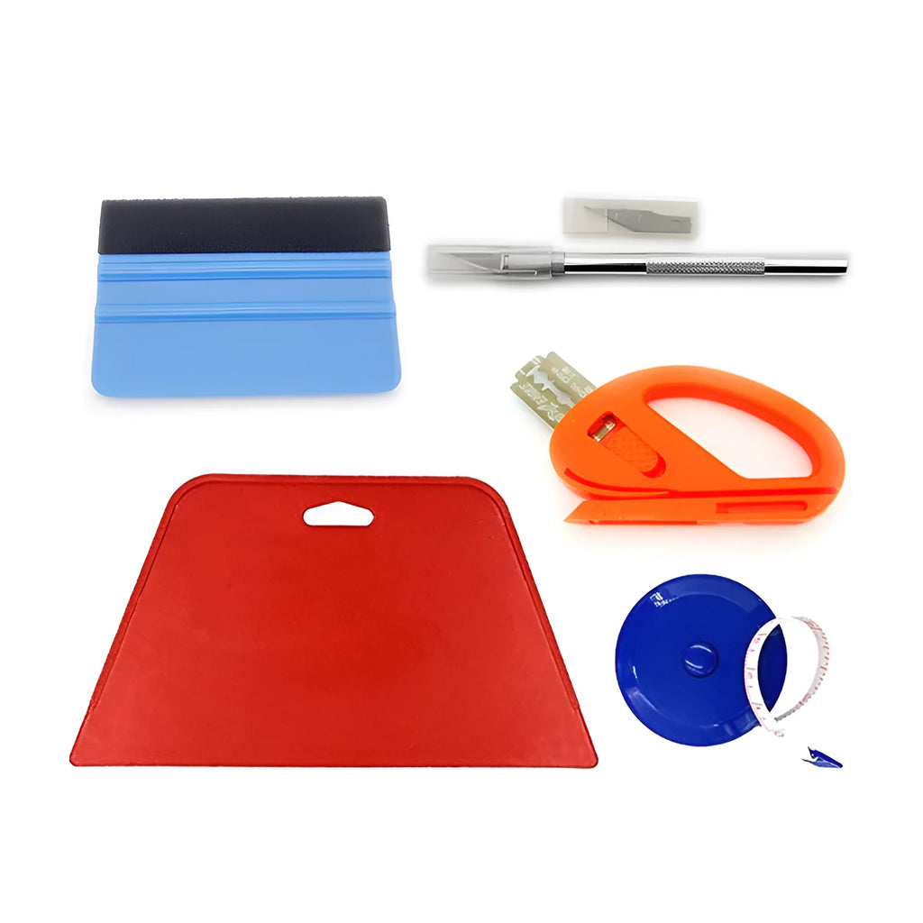 Five-piece car film tool set with PP knife scraper for colour changing film application