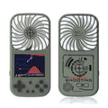 Mini handheld games console with built-in fan, 2.8-inch screen, and 500 classic games, in Dark Green