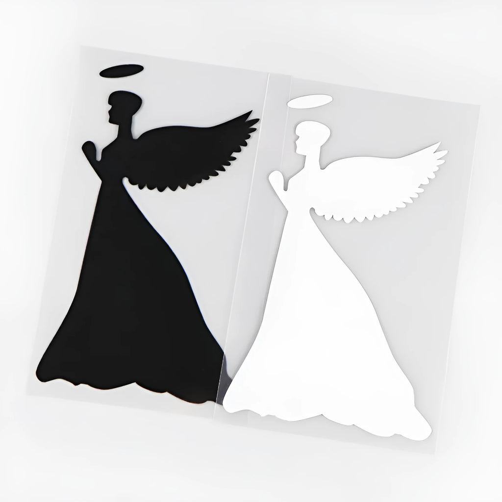 Praying angel car body sticker scratch cover decal Kh14041 9.3x14.8 cm black or reflective silver white