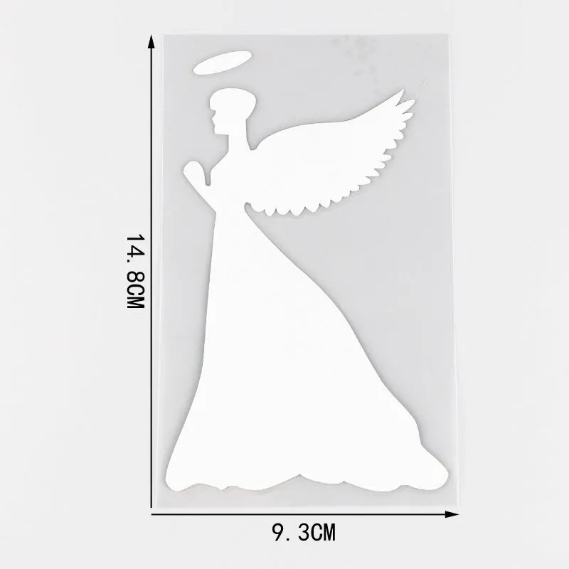 Praying angel car body sticker scratch cover decal Kh14041 9.3x14.8 cm black or reflective silver white
