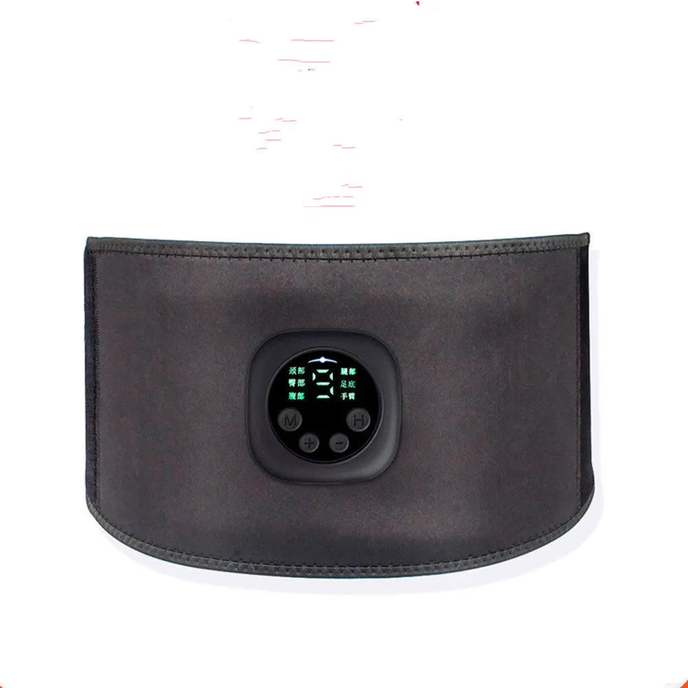 Rechargeable abdominal muscle stick fitness device with EMS and mercerised cotton surface for home use
