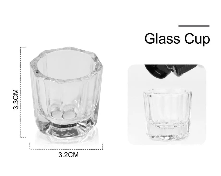Acrylic nail system kit with 3 acrylic powders, acrylic liquid, carving pen and glass cup, 6pcs set for extension and carving