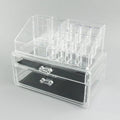Medium clear acrylic storage container with foldable design for makeup organisation