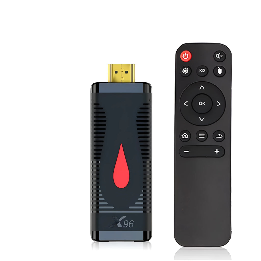 Android TV stick set-top box dongle with remote control and cables