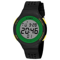 Thin LED swimming watch waterproof to 50 metres with digital display in six colour options