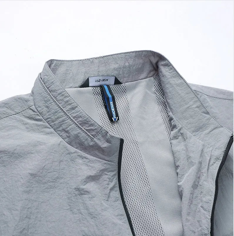 Kentino men's lightweight polyester summer shirt with long sleeves in blue, grey or navy blue