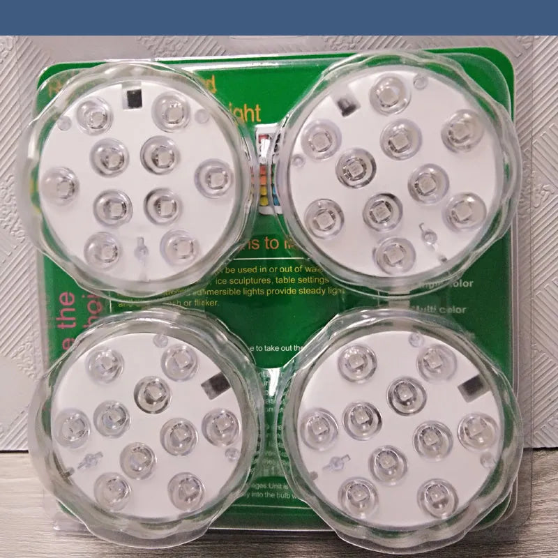 Round waterproof diving light with remote control for swimming pools and garden decoration