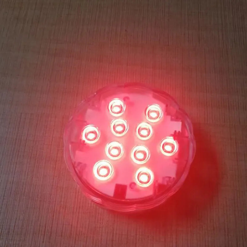 Round waterproof diving light with remote control for swimming pools and garden decoration