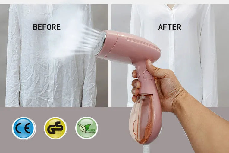 Sokany pink corded steam ironing brush with EU plug for clothes smoothing