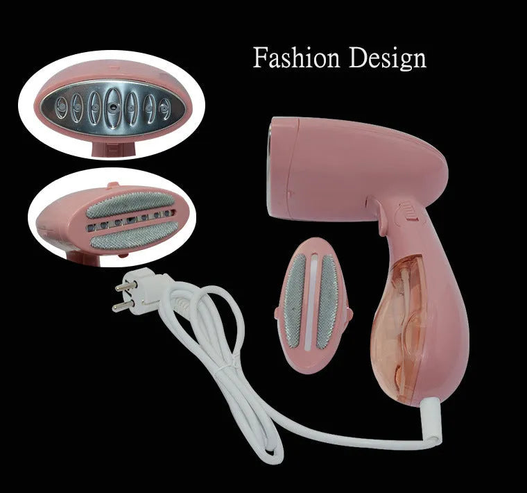 Sokany pink corded steam ironing brush with EU plug for clothes smoothing