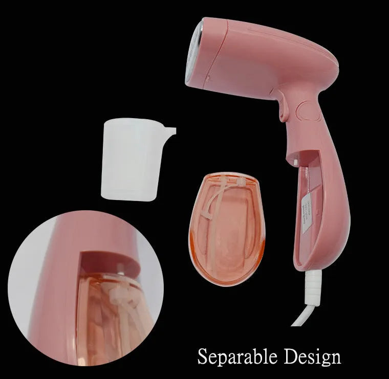 Sokany pink corded steam ironing brush with EU plug for clothes smoothing