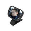 Black acrylic curved baby car safety mirror 8 by 5.5cm with suction cup and clip