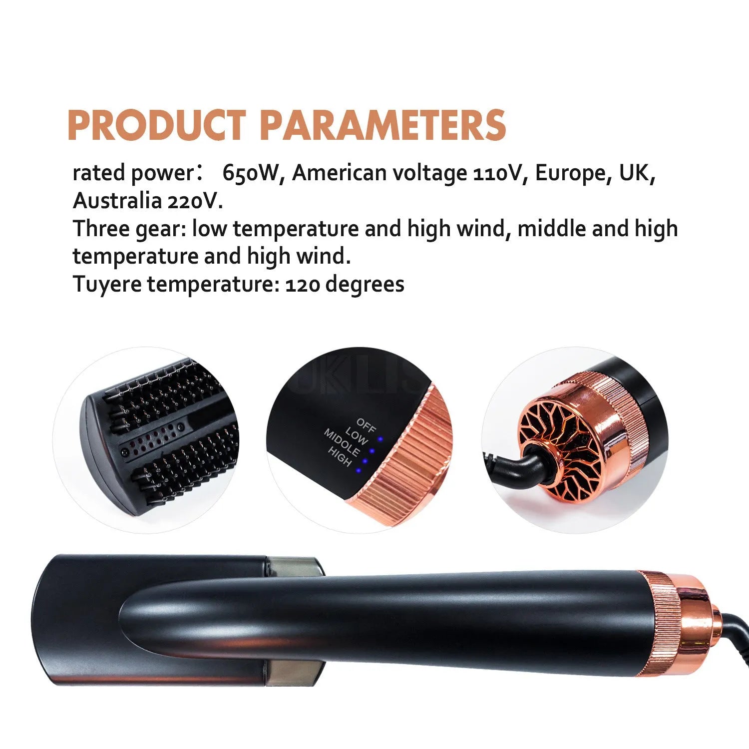 Black and pink wet dry anion spray infrared hot air comb with tourmaline ceramic heat conductor