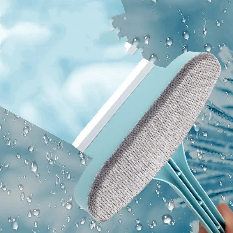 Blue and pink screen cleaning brush with double-sided head and separate gap cleaning tool on a white background.