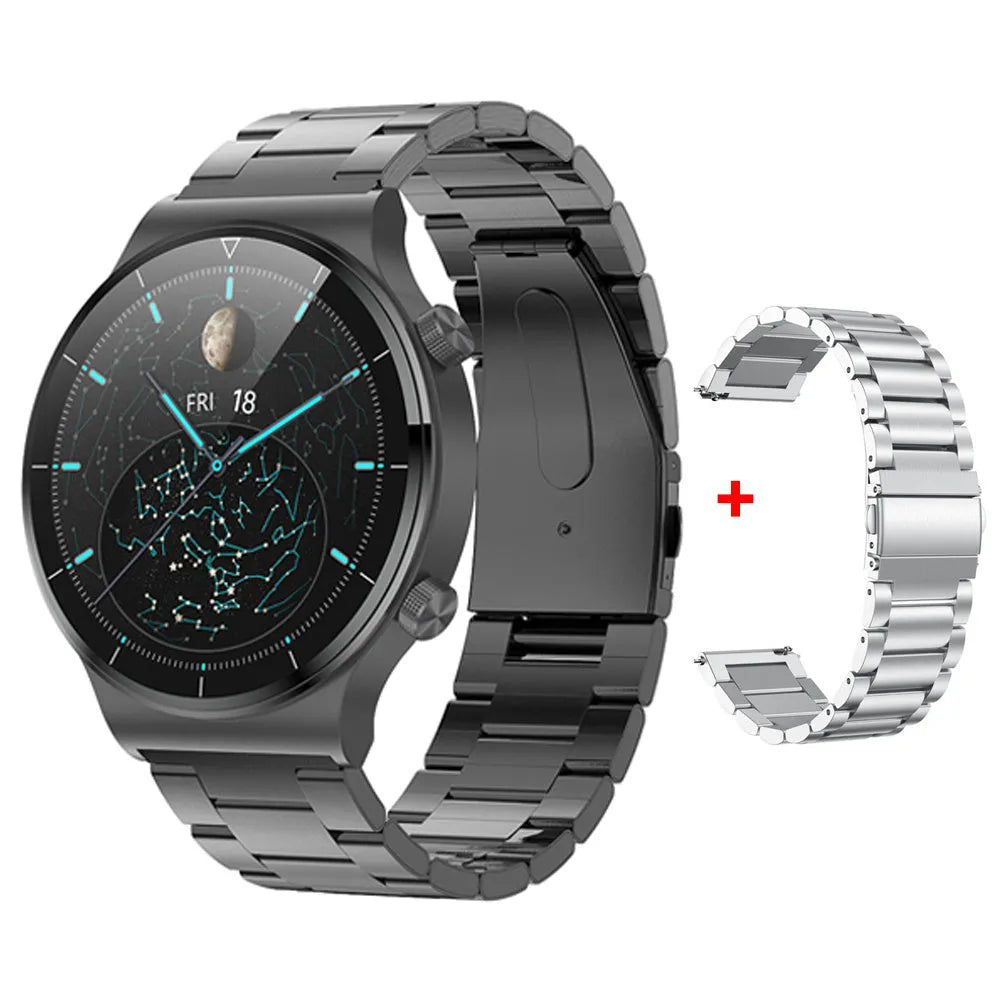 Waterproof smart watch with blood pressure monitor and oximeter on silicone wristband, six colour options, 1.3-inch screen