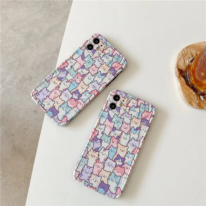 Colourful cartoon design TPU protective case for iPhone models from 7 to 13 Pro Max