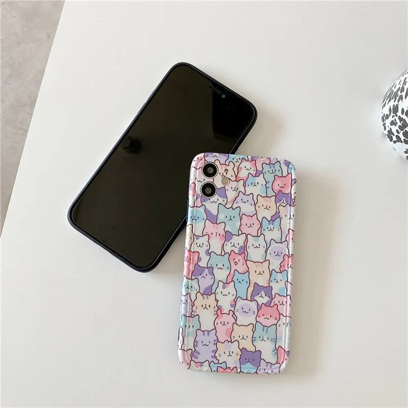 Colourful cartoon design TPU protective case for iPhone models from 7 to 13 Pro Max