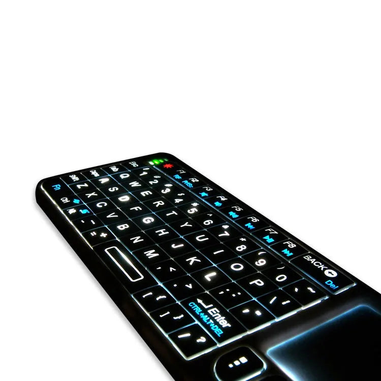 Mini wireless Bluetooth laser touch keyboard 69 keys ABS backlit infrared teaching black 155mm