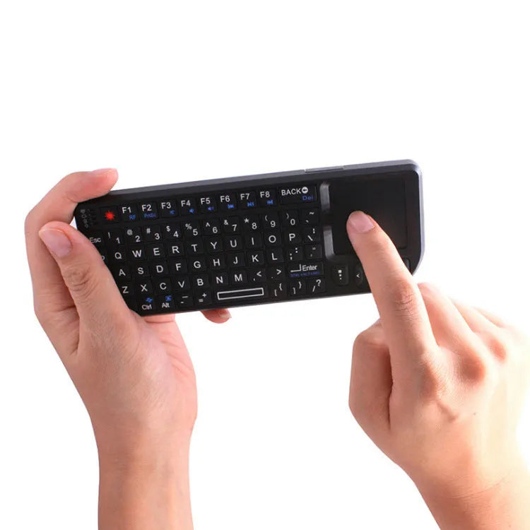 Mini wireless Bluetooth laser touch keyboard 69 keys ABS backlit infrared teaching black 155mm