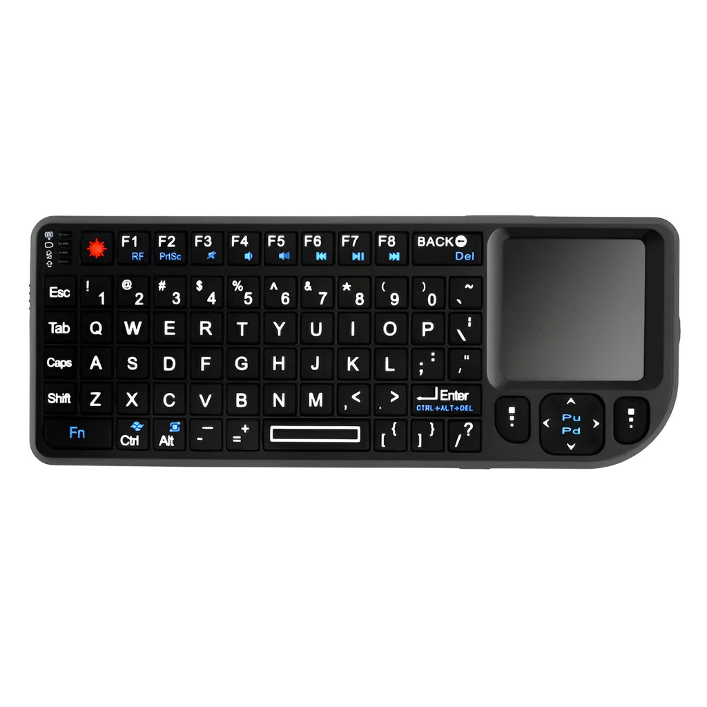 Mini wireless Bluetooth laser touch keyboard 69 keys ABS backlit infrared teaching black 155mm
