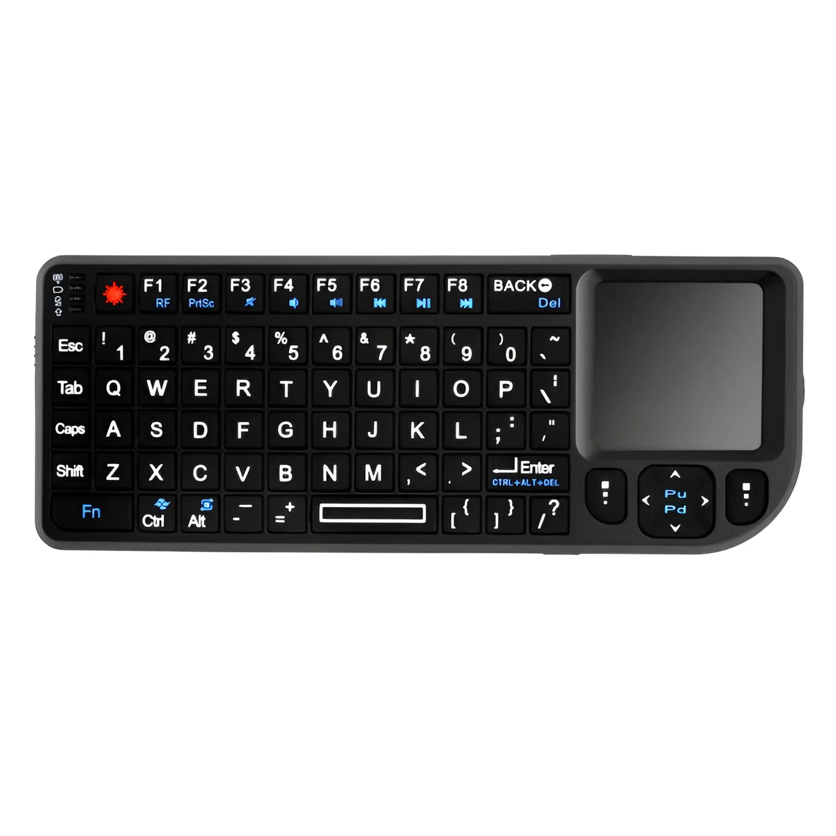 Mini wireless Bluetooth laser touch keyboard 69 keys ABS backlit infrared teaching black 155mm