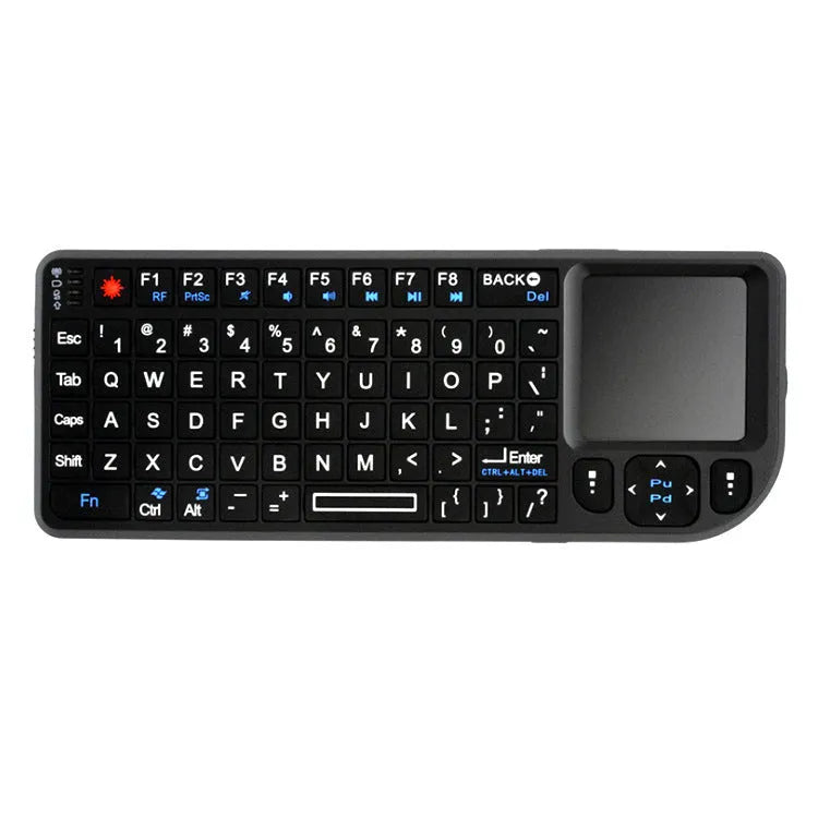 Mini wireless Bluetooth laser touch keyboard 69 keys ABS backlit infrared teaching black 155mm