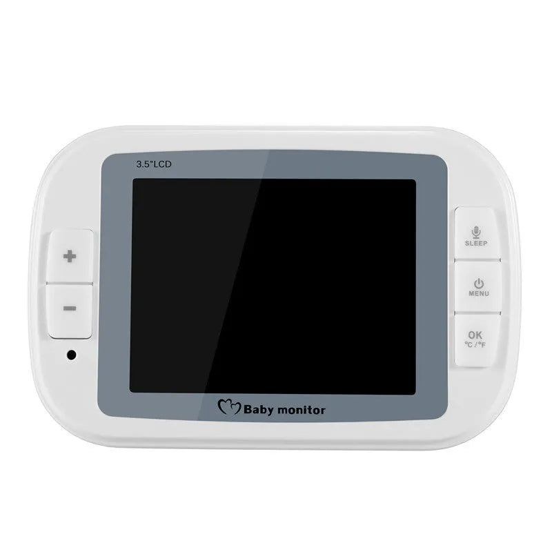 White 3.5 inch digital wireless baby monitor with night vision camera and temperature display