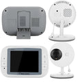 White 3.5 inch digital wireless baby monitor with night vision camera and temperature display