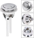 Round white ABS plastic toilet flush button with two press buttons for single or full flush control