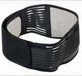 Self-heating magnetic waist protection belt in elastic cloth material showing black and beige colour options