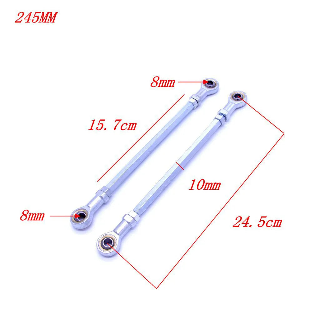 Black metal steering ball rod tie rod end for 49-80cc ATV, direction fisheye ball head lever detail
