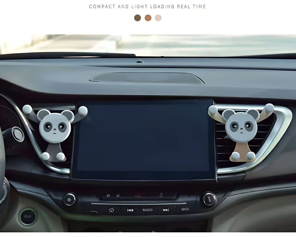 Gravity car phone holder clip onto air vent holding smartphone for GPS navigation