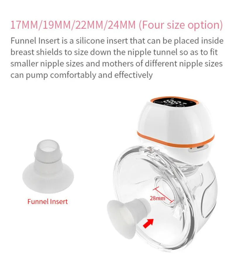 V.Coool white 180ml wearable electric breast pump made of silicone with LCD silicon horn
