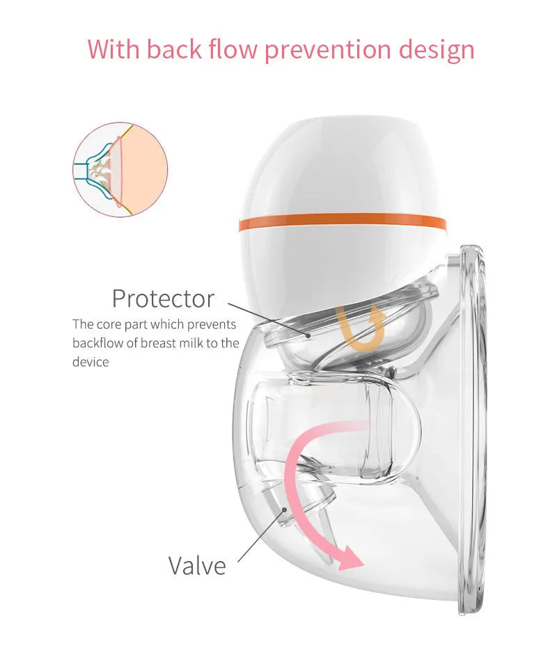 V.Coool white 180ml wearable electric breast pump made of silicone with LCD silicon horn