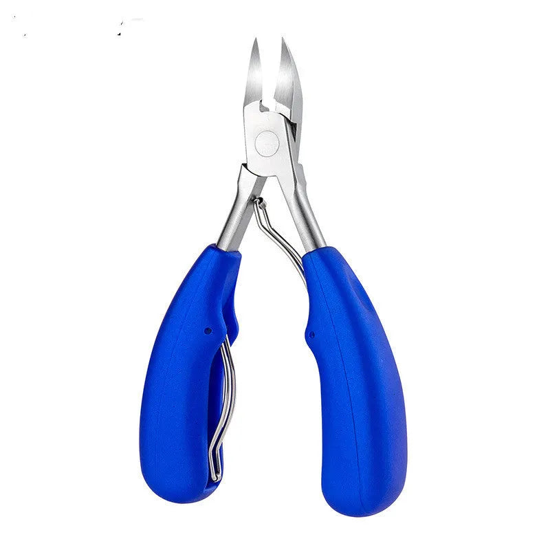 Stainless steel nail clippers set with red and black dead skin scissors and coloured ABS handles