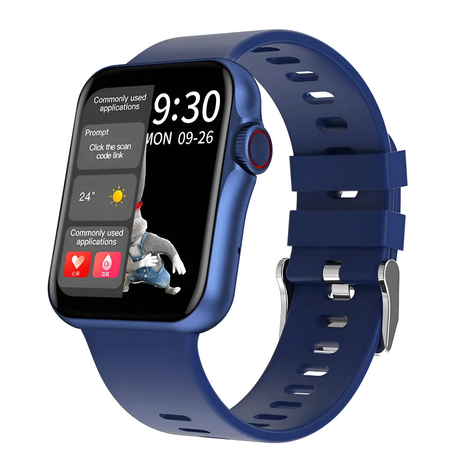 D06 colour screen Bluetooth smartwatch with liquid silicone strap on wrist showing split-screen display