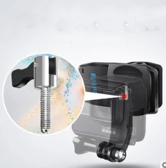 GoPro backpack mounting clip with 360-degree rotation for action cameras