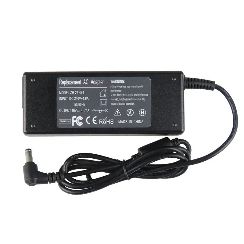 90W universal notebook power adapter with 20 DC heads, black, 19V 4.74A, 127x50x30mm