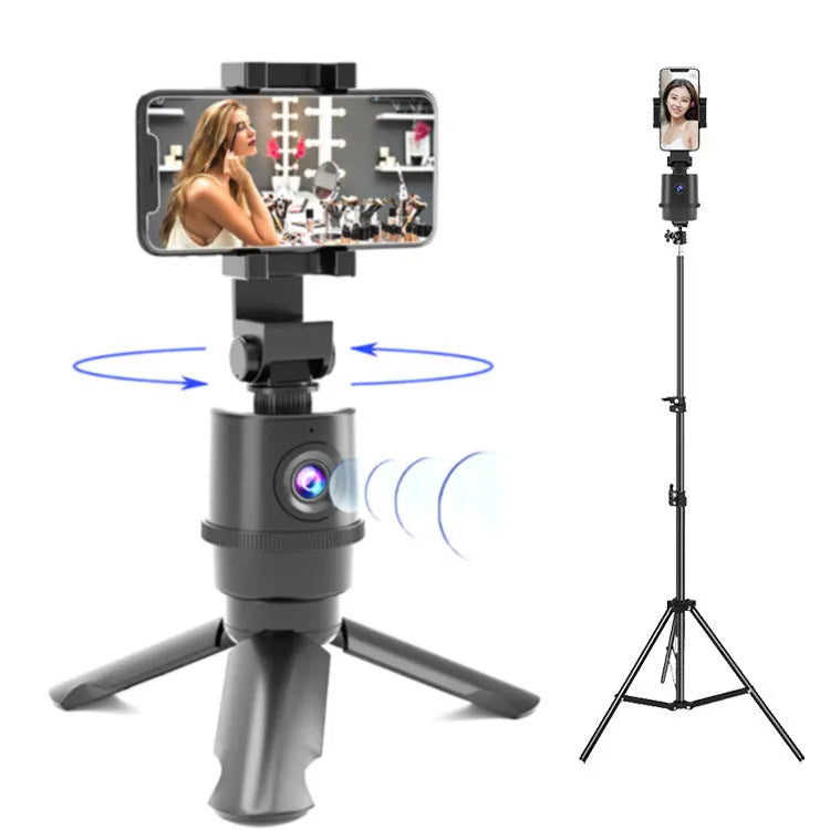 360-degree intelligent tracking pan tilt bracket holding a smartphone for automatic filming
