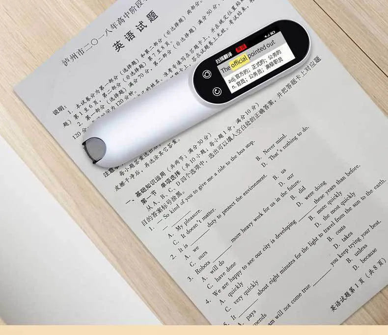 Three-generation WiFi smart scanning pen in pearl white with 16GB storage for textbook translation and scanning
