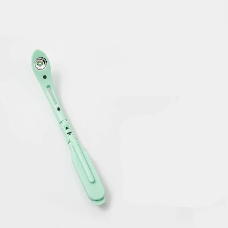Multifunctional folding book light in blue, showing portable design for reading