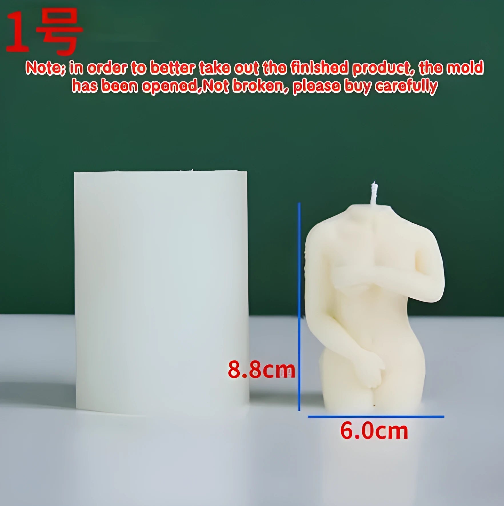 Shy Female Body Candle Silicone Mold in three size options with detailed female figure design