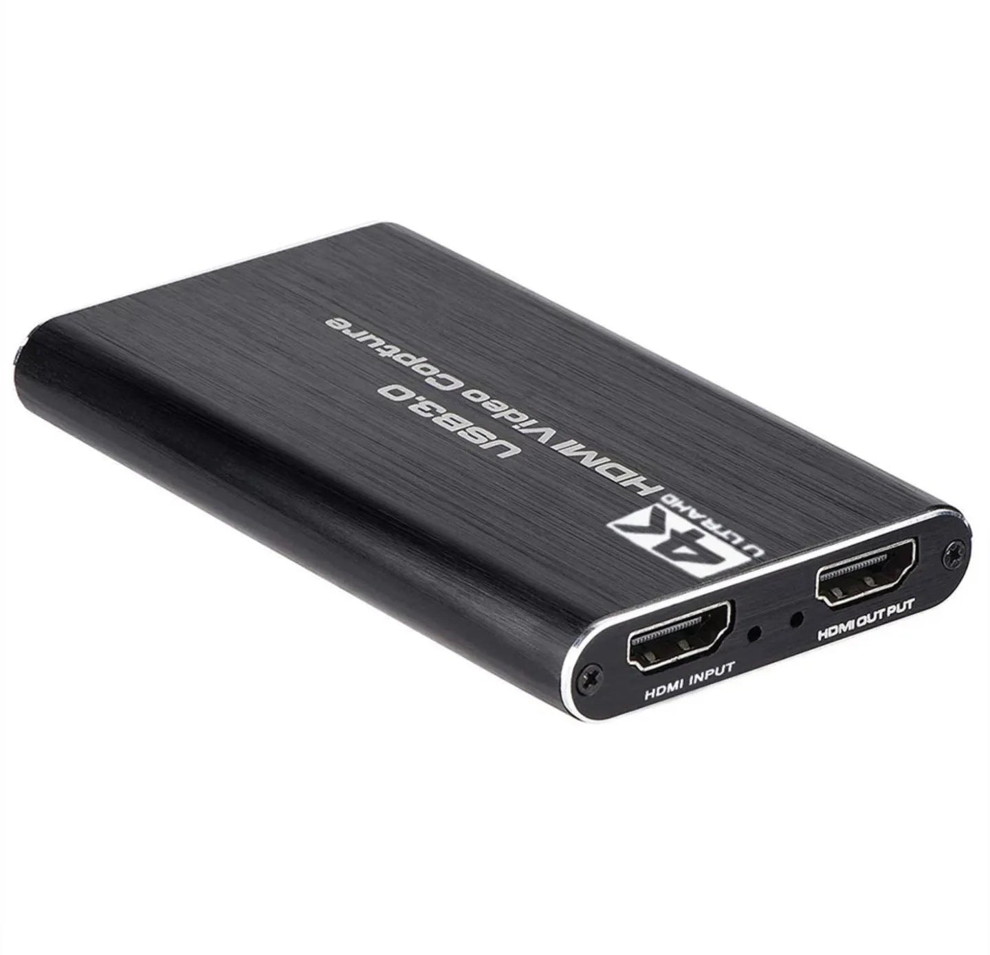 USB3.0 HDMI video capture card in black with ITE chip for 4K screen recording and 1080P 60Fps game capture