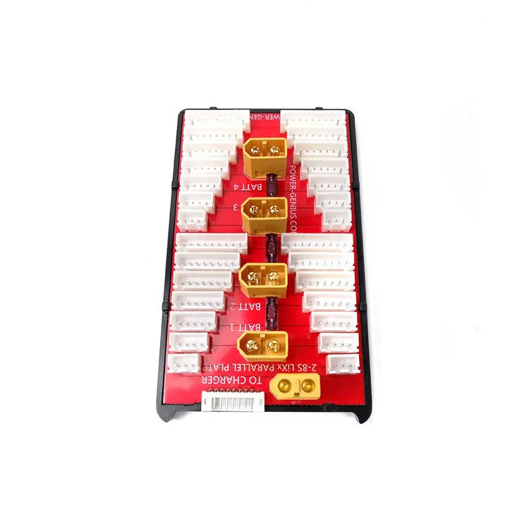 RC LiPo battery parallel charging board with gold connectors and four connection ports