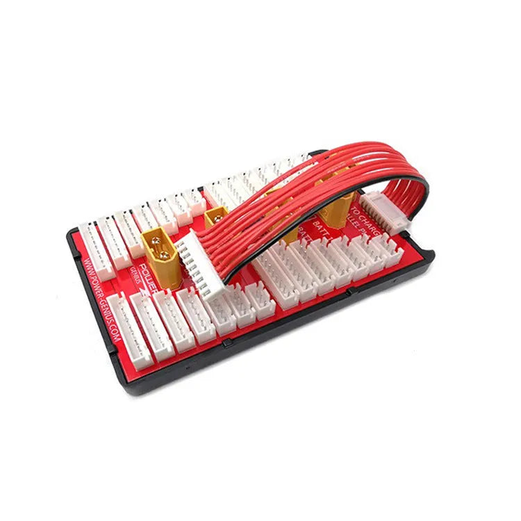 RC LiPo battery parallel charging board with gold connectors and four connection ports