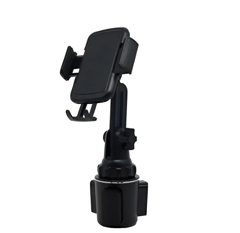 Black car phone holder with 360° rotation and adjustable height