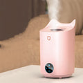 Double spray USB humidifier with large water tank in coral pink or white colour