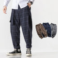 Cotton blended harem breeches in grey with small straight leg opening, non-iron finish, casual men's trousers